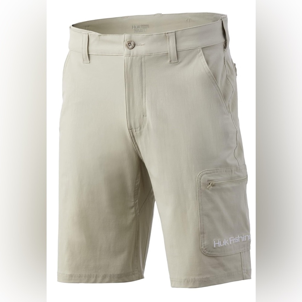 *SOLD* Huk NXTLVL Men -Tan- Performance Fishing Shorts 10.5” Inseam